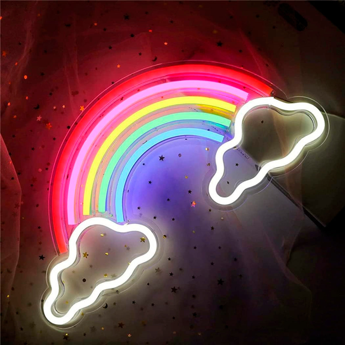 Lampara Arcoiris Nubes Led Neon