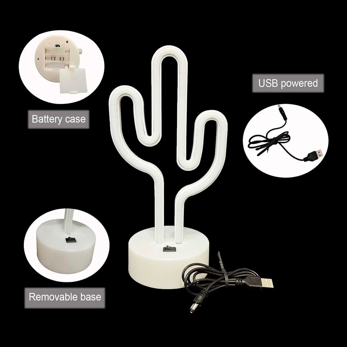 Lampara Cactus de luz LED de neón