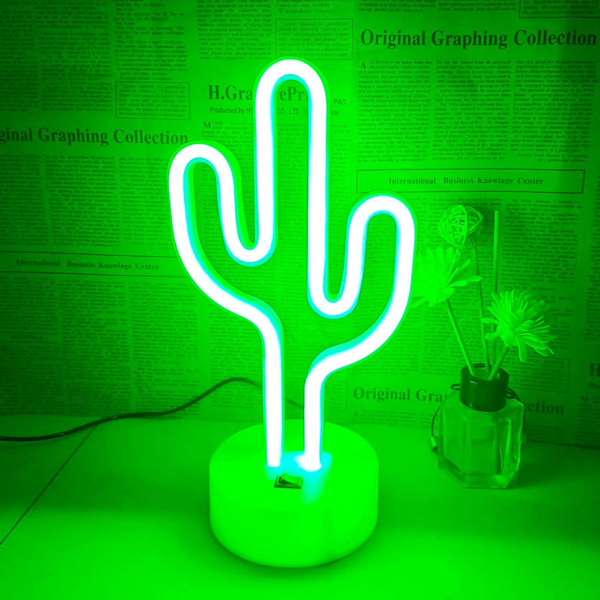 Lampara Cactus de luz LED de neón